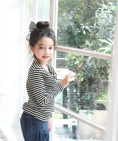 女の子 キッズ 長袖 Tシャツ 通販 ロンT 53062202 長袖Tシャツ カットソー リボン ボーダー おしゃれ かわいい オシャレ 可愛い カジュアル 秋 冬 秋冬 こども 女子 小学生 トップ_3