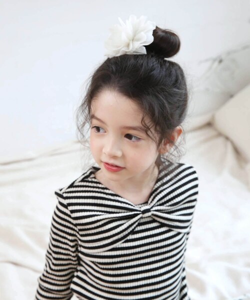 女の子 キッズ 長袖 Tシャツ 通販 ロンT 53062202 長袖Tシャツ カットソー リボン ボーダー おしゃれ かわいい オシャレ 可愛い カジュアル 秋 冬 秋冬 こども 女子 小学生 トップ_10