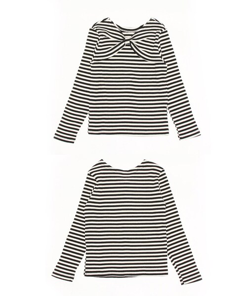 女の子 キッズ 長袖 Tシャツ 通販 ロンT 53062202 長袖Tシャツ カットソー リボン ボーダー おしゃれ かわいい オシャレ 可愛い カジュアル 秋 冬 秋冬 こども 女子 小学生 トップ_13