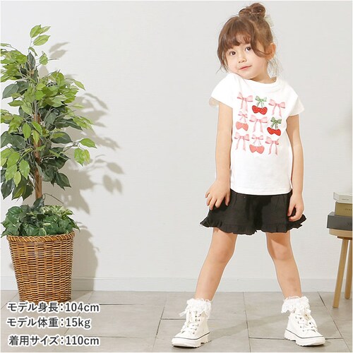 Rora Tシャツ 通販 ローラ チェリーポップ 半袖 カットソー 半袖Tシャツ プリントTシャツ キッズ 子供 女の子 女子 おしゃれ かわいい こども 子ども リボン ハート オシャレ 可愛い カ_2