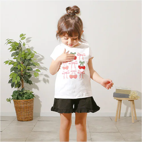Rora Tシャツ 通販 ローラ チェリーポップ 半袖 カットソー 半袖Tシャツ プリントTシャツ キッズ 子供 女の子 女子 おしゃれ かわいい こども 子ども リボン ハート オシャレ 可愛い カ_3