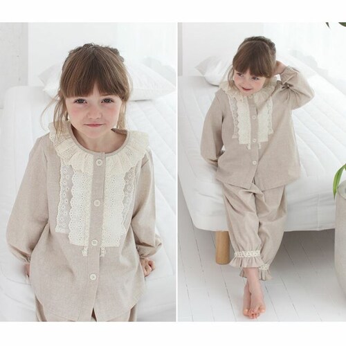 �p�W���} �O�J�� ���̎q �L�b�Y �ʔ� �Z�b�g�A�b�v 10006256 �㉺�Z�b�g ���� �㉺ ���Y�{�� ���[�X �t���� ��100 �i�`������ �x�[�W�� ������� ���킢�� �I�V���� ���� ���[���E_5