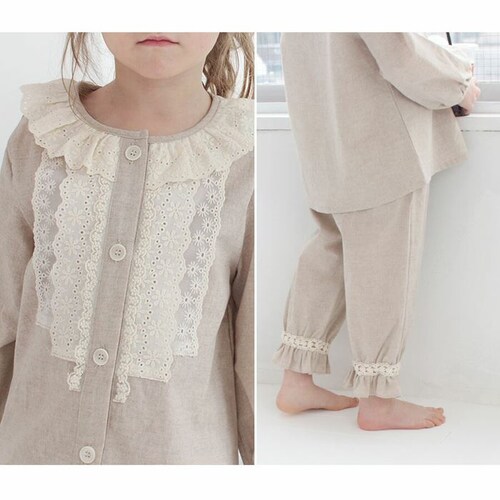 �p�W���} �O�J�� ���̎q �L�b�Y �ʔ� �Z�b�g�A�b�v 10006256 �㉺�Z�b�g ���� �㉺ ���Y�{�� ���[�X �t���� ��100 �i�`������ �x�[�W�� ������� ���킢�� �I�V���� ���� ���[���E_6