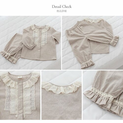 �p�W���} �O�J�� ���̎q �L�b�Y �ʔ� �Z�b�g�A�b�v 10006256 �㉺�Z�b�g ���� �㉺ ���Y�{�� ���[�X �t���� ��100 �i�`������ �x�[�W�� ������� ���킢�� �I�V���� ���� ���[���E_10