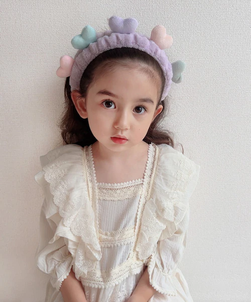 ヘアバンド キッズ 洗顔 通販 Rora ナディア ヘアーバンド 髪どめ 髪留め ヘアターバン 髪飾り 女の子 女子 子供 子ども こども ハート 小学生 ふわふわ かわいい おしゃれ 可愛い オシャ_2