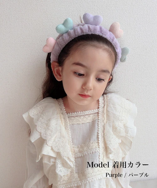 ヘアバンド キッズ 洗顔 通販 Rora ナディア ヘアーバンド 髪どめ 髪留め ヘアターバン 髪飾り 女の子 女子 子供 子ども こども ハート 小学生 ふわふわ かわいい おしゃれ 可愛い オシャ_3