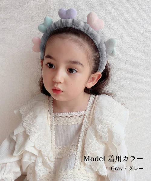 ヘアバンド キッズ 洗顔 通販 Rora ナディア ヘアーバンド 髪どめ 髪留め ヘアターバン 髪飾り 女の子 女子 子供 子ども こども ハート 小学生 ふわふわ かわいい おしゃれ 可愛い オシャ_5