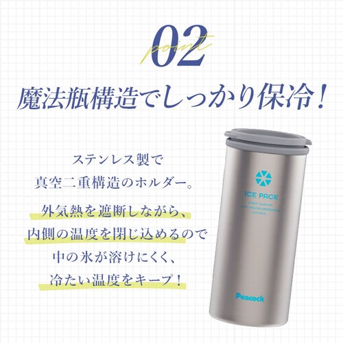 ピーコック 氷嚢 ABC-50 通販 peacock アイスパック 氷のう アイスバッグ ひょうのう スポーツ 発熱 アイシング 布製 大きめ 500ml缶 缶ホルダー 通学 通勤 アウトドア ピーコ_6