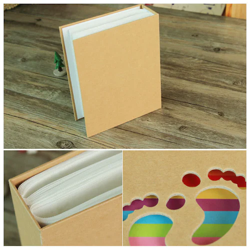 アルバム 200枚 4冊セット 通販 大容量 ベビー l版 写真 おしゃれ かわいい フォトアルバム 出産祝い はがきサイズ ミニアルバム 雑貨 写真整理 ポケット クラフト紙 シンプル レインボー _4