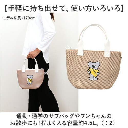 ネズミのandy バッグ 通販 保冷バッグ ランチバッグ 保冷バック ランチトート お弁当袋 保冷トートバッグ 小さめ トートバック ねずみのANDY グッズ メッシュ保冷トートM お弁当 キャラクタ_7