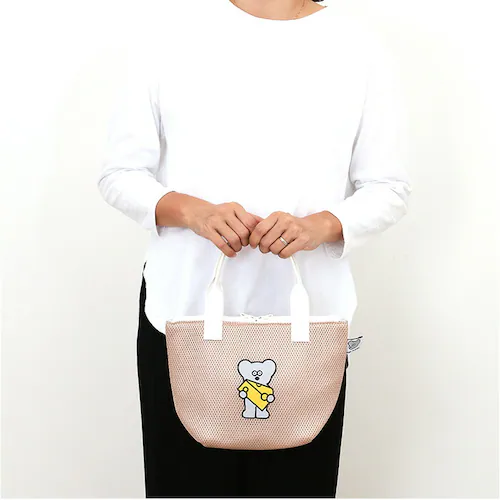 ネズミのandy バッグ 通販 保冷バッグ ランチバッグ 保冷バック ランチトート お弁当袋 保冷トートバッグ 小さめ トートバック ねずみのANDY グッズ メッシュ保冷トートM お弁当 キャラクタ_9