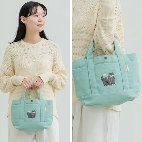 fikalycka トートバッグ フィーカリュッカ 通販 トートバック 手提げバッグ 帆布トートバッグ サガラ刺繍 相良刺繍 レディース 大きめ キャンバス A4 通勤 通学 かわいい 猫グッズ ネコ_3