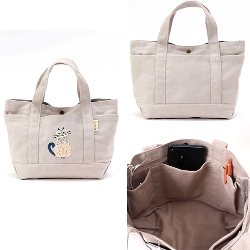 fikalycka トートバッグ フィーカリュッカ 通販 トートバック 手提げバッグ 帆布トートバッグ サガラ刺繍 相良刺繍 レディース 大きめ キャンバス A4 通勤 通学 かわいい 猫グッズ ネコ_10