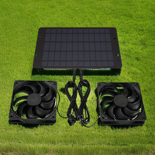 ソーラーファン 換気扇 2個 キット 10W ソーラーパネル 太陽光発電 屋外用 排気 換気 空気循環 簡単設置 鶏小屋 温室 車内 キャンピングカー 熱中症対策 省エネ_6