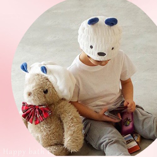 タオルキャップ 子供 キッズ 通販 ヘアキャップ 吸水 女の子 男の子 キャップタオル 耳付き ドライキャップ タオルドライ 大人 かわいい carari zooie カラリ ズーイ おしゃれ どうぶ_2