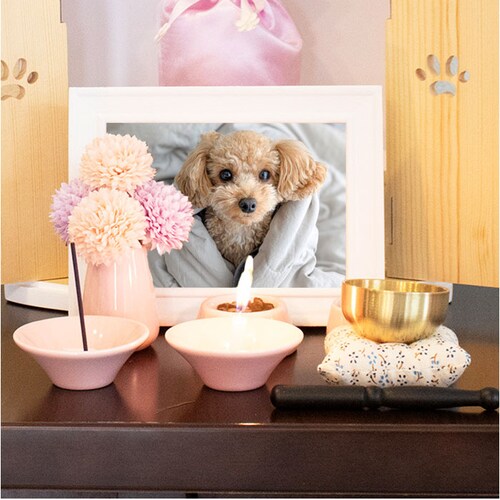 ペット 仏壇 セット 通販 日本製 国産 ペット用仏壇 ペット仏壇 メモリアルボックス 仏具 祭壇 骨壺収納 ペット供養 手元供養 おうち型 ホーム型 天使のおうち型 天然木 木製 犬 いぬ イヌ 猫_5