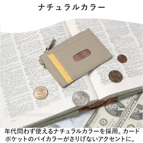パスケース レディース リール付き 通販 フラグメントケース 定期入れ 小銭入れ カード入れ 本革 カードケース ミニ財布 リールストラップ 鍵 社会人 シンプル ナチュラル ギフト 誕生日 就職祝い_4