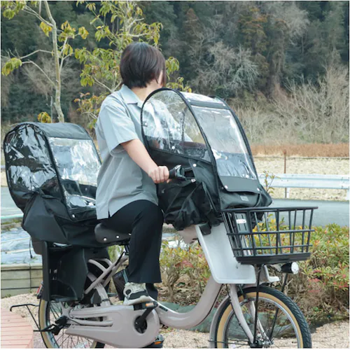 自転車 レインカバー 子供乗せ 前 通販 チャイルドシートカバー 前乗せ カバー 雨カバー 雨よけ 雨除け チャイルドシート フロント用 保育園 幼稚園 送り迎え 送迎 雨の日 MARUTO マルト _14