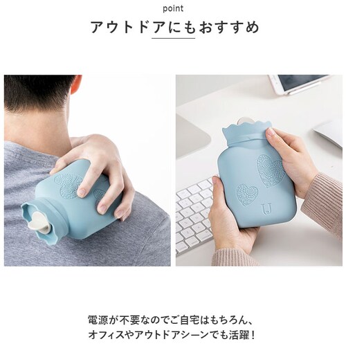 湯たんぽ シリコン 通販 ゆたんぽ 湯タンポ レンジ 小さめ ミニ ボトル カバー付き かわいい 可愛い 340ml 柔らかい ソフト 防寒グッズ 冷え対策 お腹 あったか 保温 ハート アイシング _8