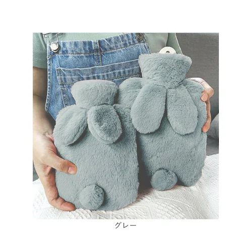 湯たんぽ シリコン 通販 ゆたんぽ 湯タンポ カバー付き かわいい 可愛い ボトル 防寒グッズ 寒さ対策 冬 柔らかい ソフト うさぎ ウサギ 就寝 寝る時 お腹温め 手 足元温め 赤ちゃん ペット _11