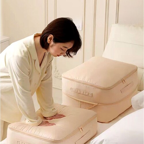 圧縮ボックス 布団収納 通販 布団圧縮袋 掃除機不要 布団収納ケース 袋 圧縮バッグ ふとん 衣類収納袋 収納 保管 立てられる ファスナー 取っ手付き ほこり防止 コンパクト 軽量 折りたたみ シン_14