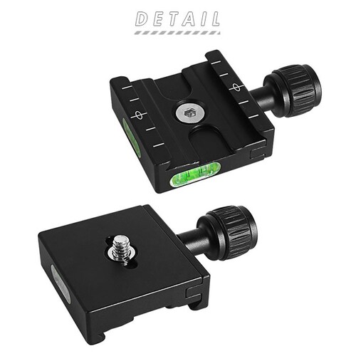 アルカスイス互換 プレート 通販 クイックリリース クイックリリースクランプ 水準器 雲台 ボールヘッド カメラ 三脚 アルミ製 ブラック バブルレベル内蔵 ユニバーサル トラベル コンパクト しっか_1