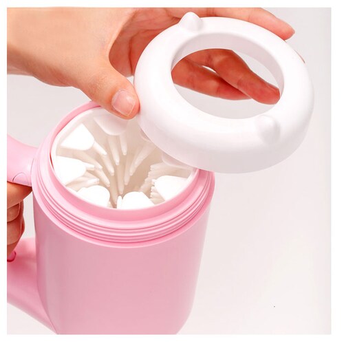 ペット 足 洗い 通販 足洗いカップ 犬 足洗い カップ 足洗いボトル シリコーンブラシ 小型犬 中型犬 簡単 使いやすい 半自動 回転 分解できる 洗いやすい お出かけ お散歩用品 お散歩グッズ _7