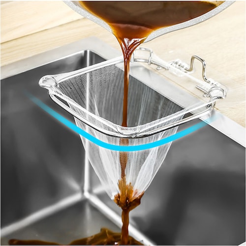 三角コーナー 折りたたみ 通販 水切りネット ホルダー 三角排水ラック 水切り袋ホルダー 水切りホルダー 折り畳み 省スペース ステンレス 丈夫 防錆 防腐 シンクの詰まり防止 布巾かけ 取付簡単 シ_11