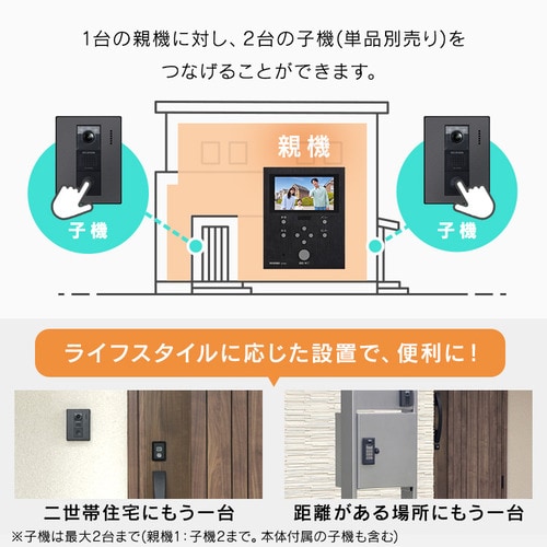 テレビドアホン 玄関子機 ブラック 104508 │アイリスオーヤマ