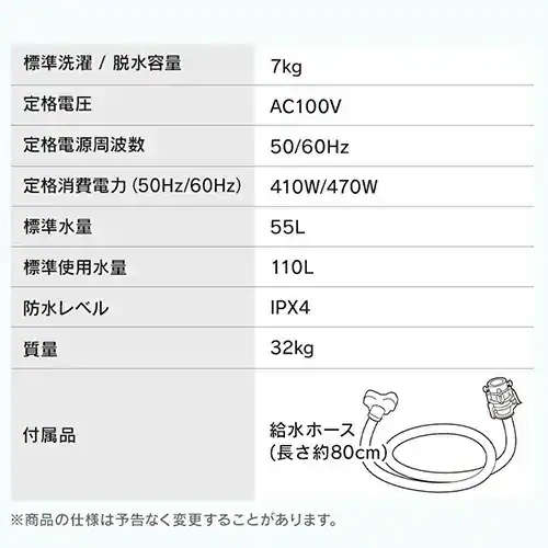 【訳あり】【設置費込み】洗濯機 7kg 設置費込み コンパクト 部屋干し時間短縮モード 一人暮らし 二人暮らし ITW-70A01-W_14