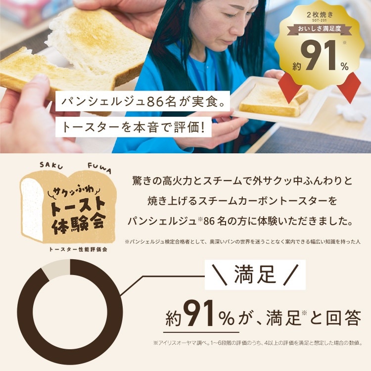 トースター スチームカーボントースター 2枚焼き SOT-201-B