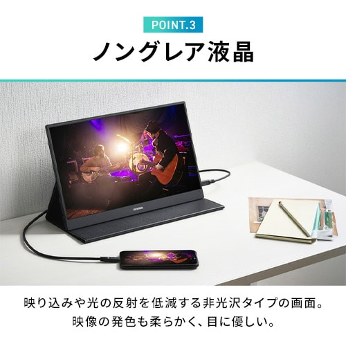 ポータブルモニター 15.6インチ スタンドカバー付き LUCA DP-DF163S-B 