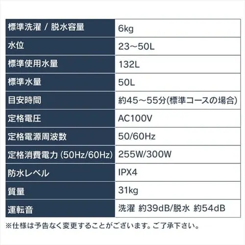 @ 6kg ԒZk[h l炵 IAW-T604E-W_14