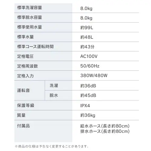 @ 8kg ݒu K`吅 ߐ l炵 t@~[ ITW-80B01-W zCg_19