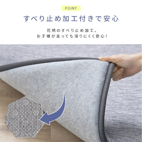ラ・クッションラグ 接触冷感極厚タイプ ACRGR-1824 ネイビー