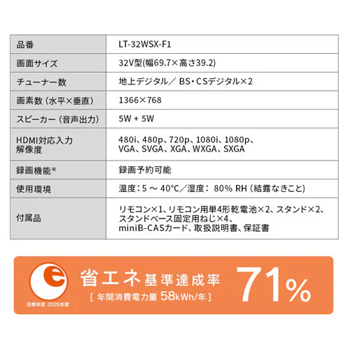 LUCA 液晶テレビ 32V型 LT-32WSX-F1_7