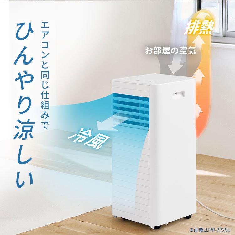 【超美品】ポータブル冷風機 IPP-2225U ホワイト ポータブルクーラー 4.5~7畳 工事不要 冷風 送風 除湿 2.2kw IPP