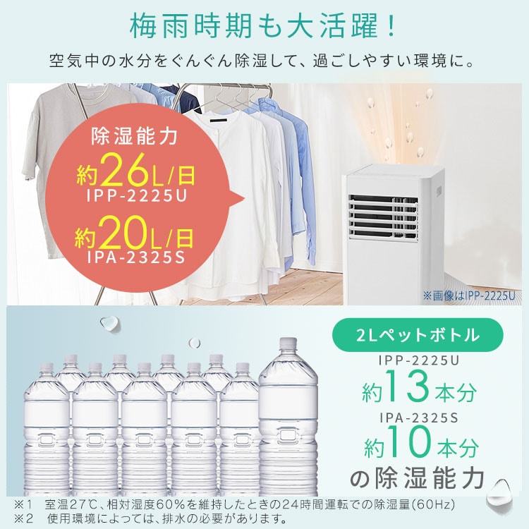 ポータブルクーラー 4.5~7畳 工事不要 冷風 送風 除湿 2.2kw IPP