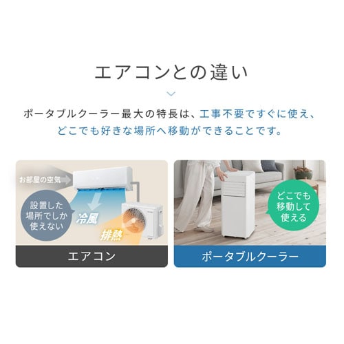 10,000円OFFクーポン】 ポータブルクーラー 4.5~7畳 工事不要