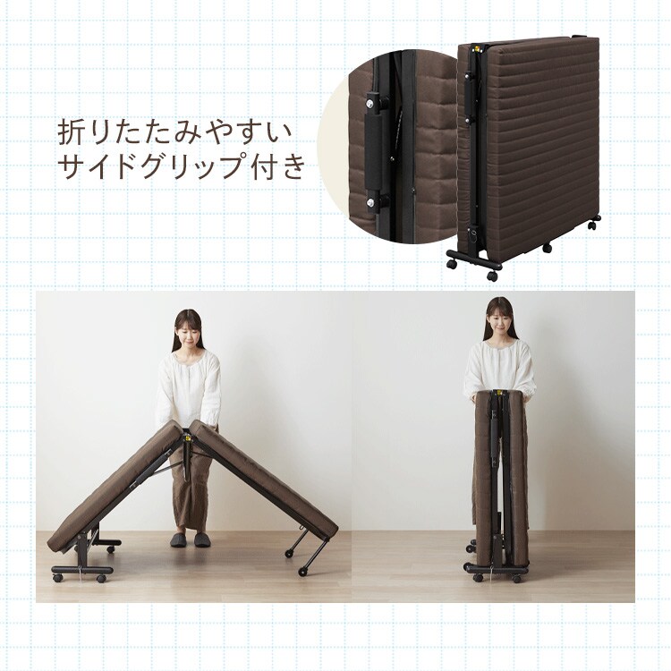 ETBELLA 折りたたみベッド ブラウン Amazon｜14段 リクライニングベッド ブラウン 折りたたみ