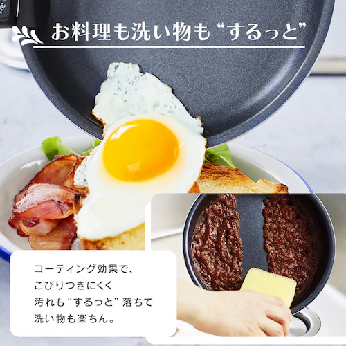 ダイヤモンドコートパン マルチエッグパン入り 9点セット IHガス火対応 MEGI-9S クリームホワイト【前払い不可】【代引き不可】【同梱不可】_16