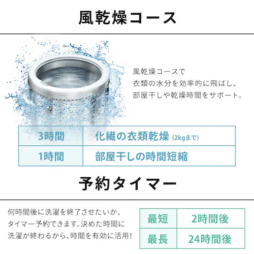 全自動電気洗濯機 10.0kg ホワイト 全3種_12