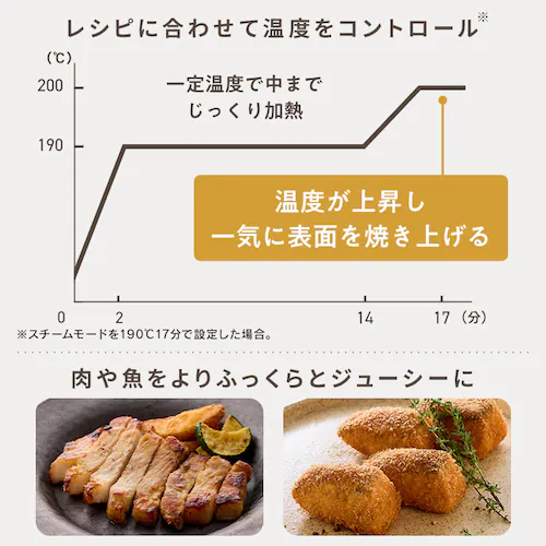 過熱水蒸気エア フライヤー FV-M30A-C アイボリー_4