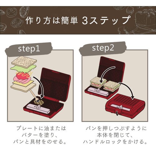 セット品】マルチサンドメーカー ダブル + 別売プレート IMS-902-R