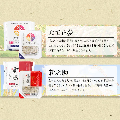 【12食】パックご飯 銘柄米4種食べ比べセット 150g つや姫 だて正夢 新之助 ゆめぴりか_2