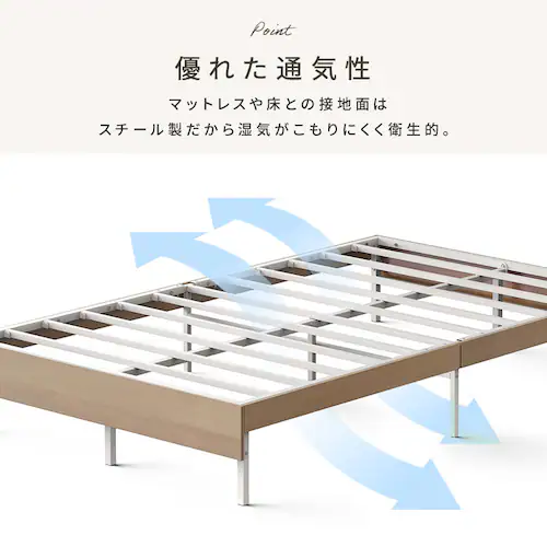 ウッドスチールベッド 引き出しセット シングル SBW01-S/SB-WHK ブラック/ウォールナット_6