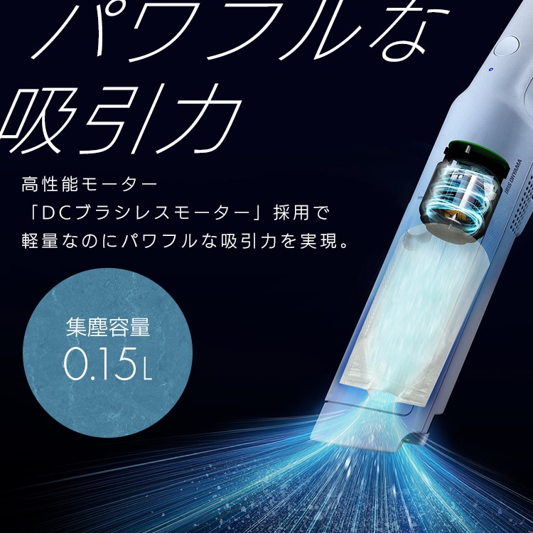ハンディクリーナー 置くだけで充電 紙パック式 HBD-31-WH クラウド