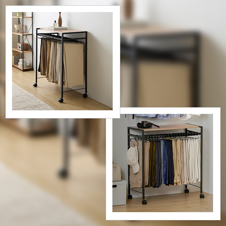 スラックスハンガー20本掛け HSH-20 ナチュラル/ブラック 210209