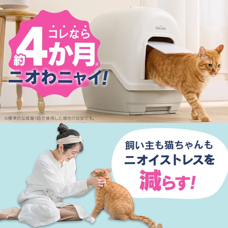 ラクリーン 炭脱臭ファン付き猫トイレ フルカバー システム 猫 トイレ
