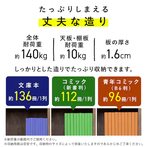 コミックラック 大容量タイプ CORK-1890R オフホワイト_6